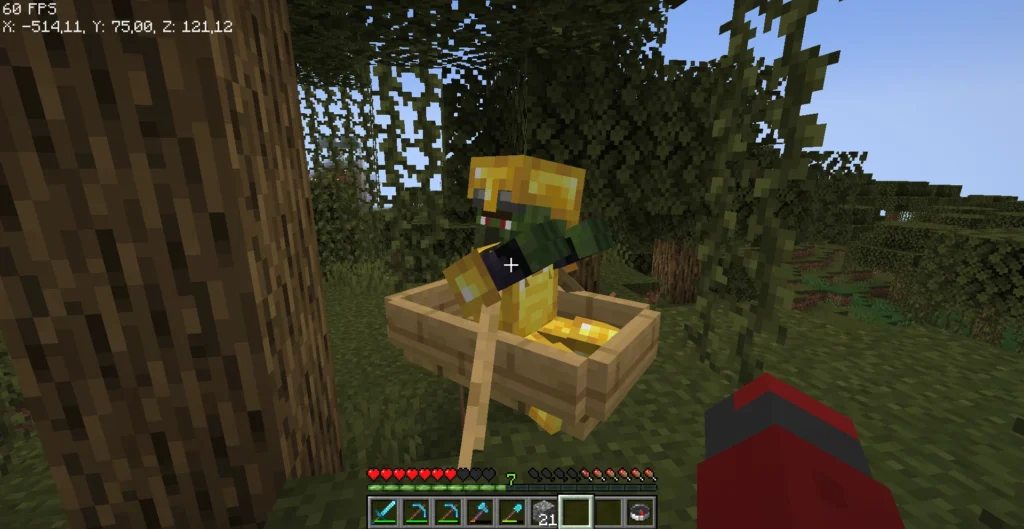 Aldeão no Minecraft zumbificado Aldeão no Minecraft zumbificado