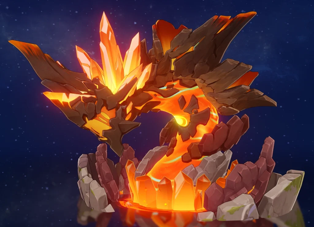 genshin impact Estátua do Dragão de Lava genshin impact Estátua do Dragão de Lava