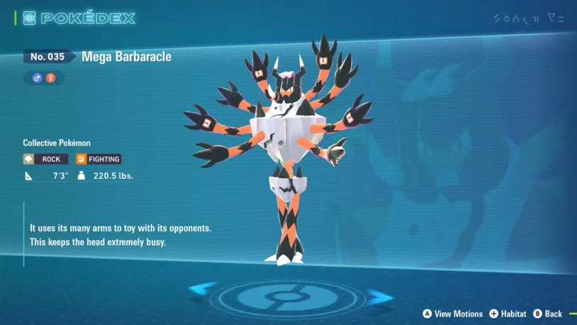 pokémon legends z-a mega barbaracle pokémon legends z-a mega barbaracle